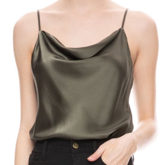 L'AGENCE Tops - L’Agence Silk Cowl Neck Cami Tank Top